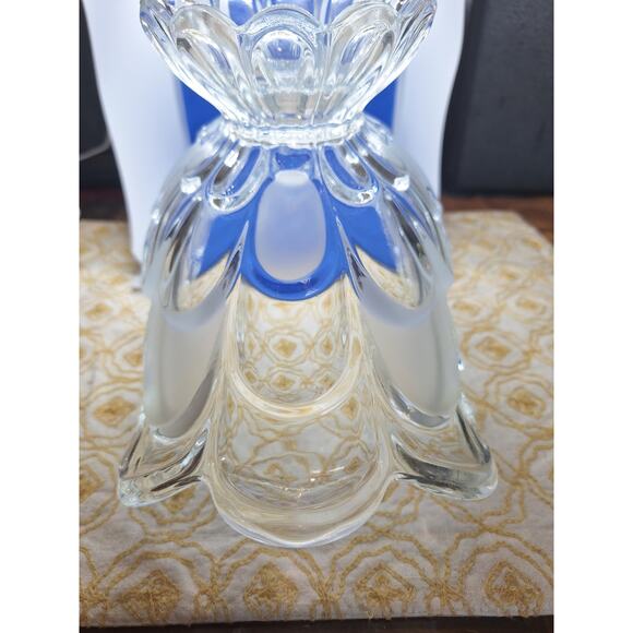 Crystal Pedestal Centerpiece/Fruit Bowl- 1950s- Scalloped & Frosted- Excellent! - Picture 7 of 12